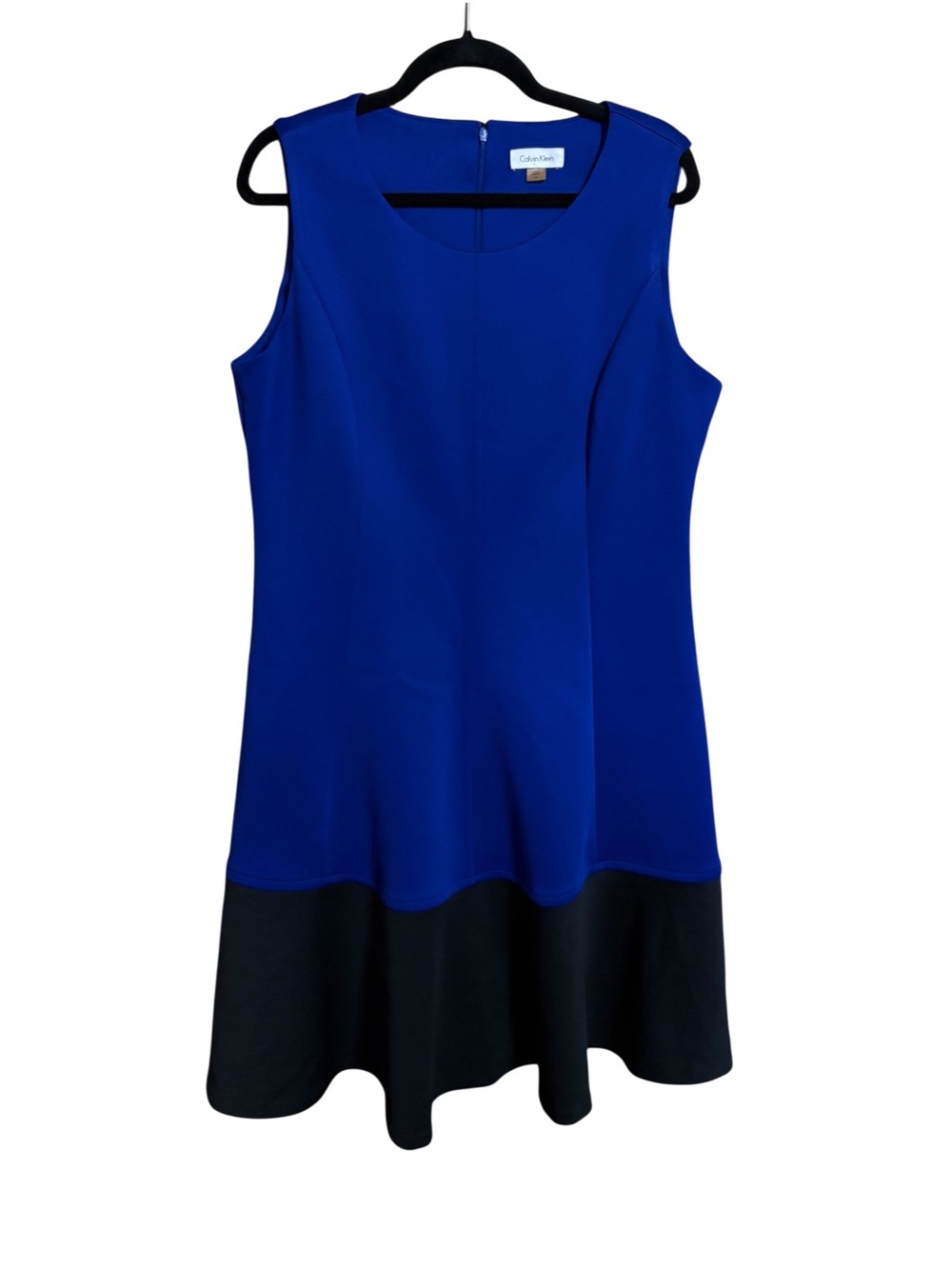 Calvin Klein Royal Blue Sleeveless Ponte Knit Career Office Colorblock Dress 16